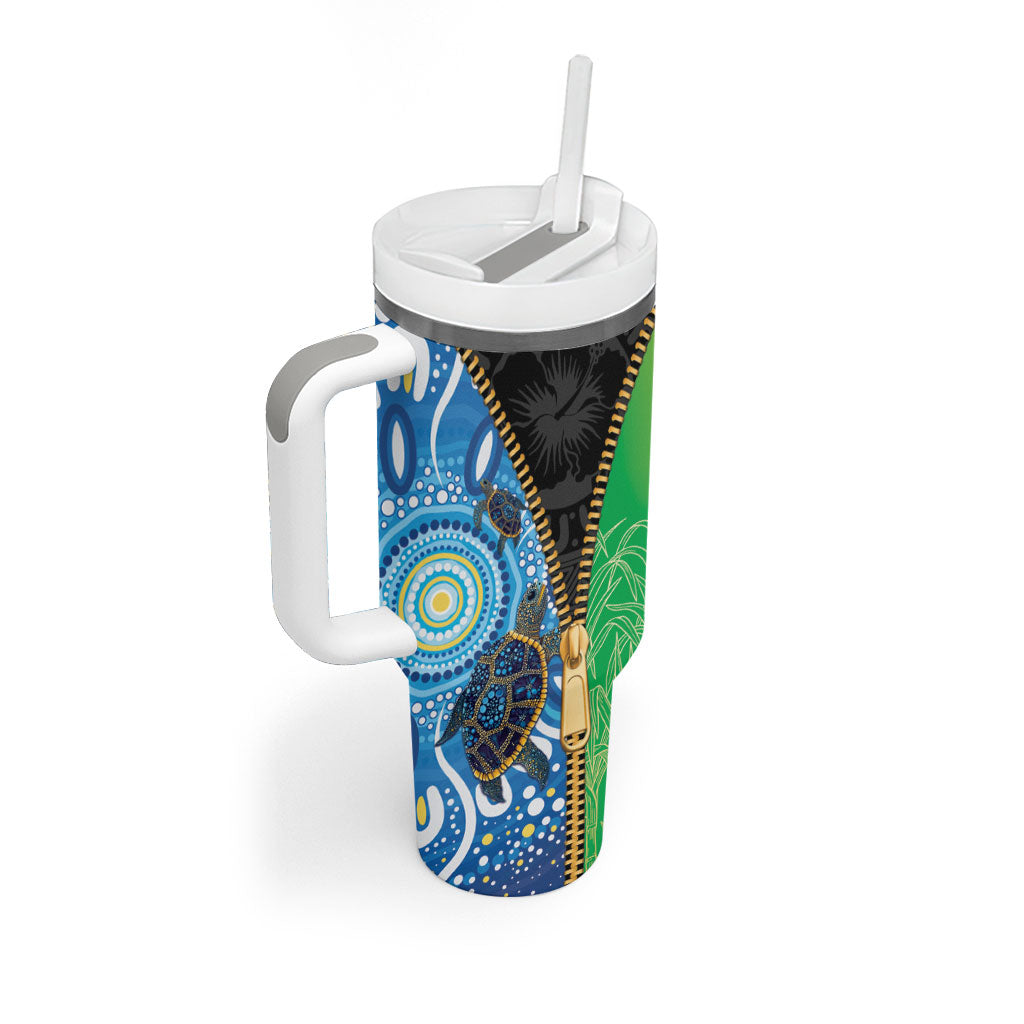 Australian South Sea Islanders National Recognition Day Tumbler With Handle Aussie Sugar Cane Turtle Aboriginal Style