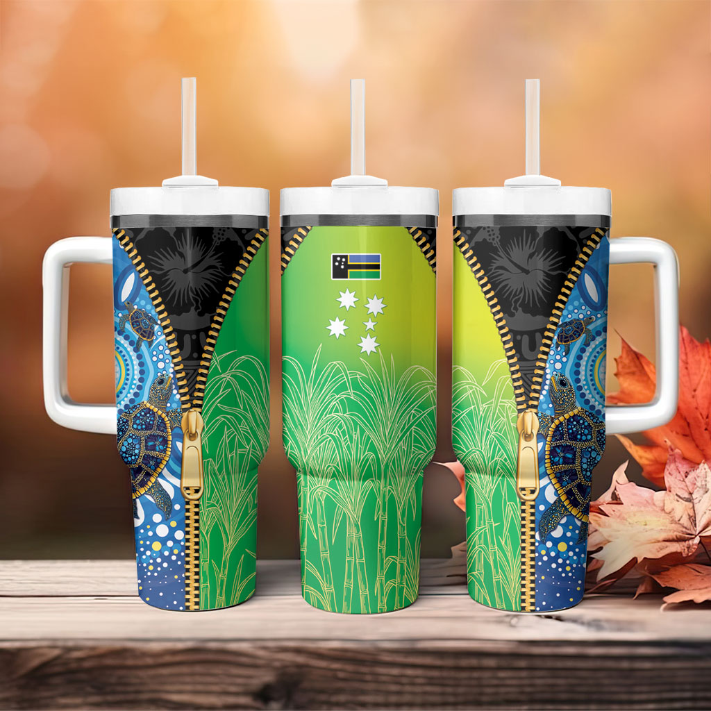 Australian South Sea Islanders National Recognition Day Tumbler With Handle Aussie Sugar Cane Turtle Aboriginal Style