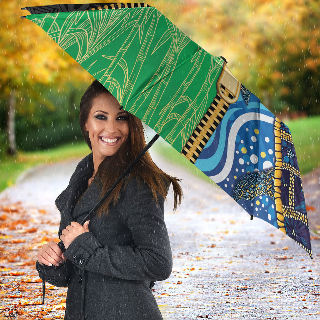Australian South Sea Islanders National Recognition Day Umbrella Aussie Sugar Cane Turtle Aboriginal Style