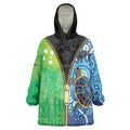 Australian South Sea Islanders National Recognition Day Wearable Blanket Hoodie Aussie Sugar Cane Turtle Aboriginal Style