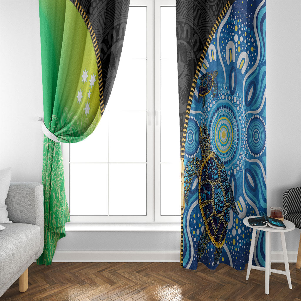 Australian South Sea Islanders National Recognition Day Window Curtain Aussie Sugar Cane Turtle Aboriginal Style
