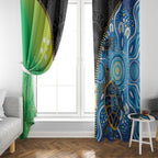Australian South Sea Islanders National Recognition Day Window Curtain Aussie Sugar Cane Turtle Aboriginal Style