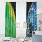 Australian South Sea Islanders National Recognition Day Window Curtain Aussie Sugar Cane Turtle Aboriginal Style