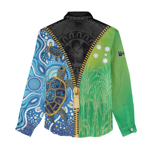 Australian South Sea Islanders National Recognition Day Women Casual Shirt Aussie Sugar Cane Turtle Aboriginal Style