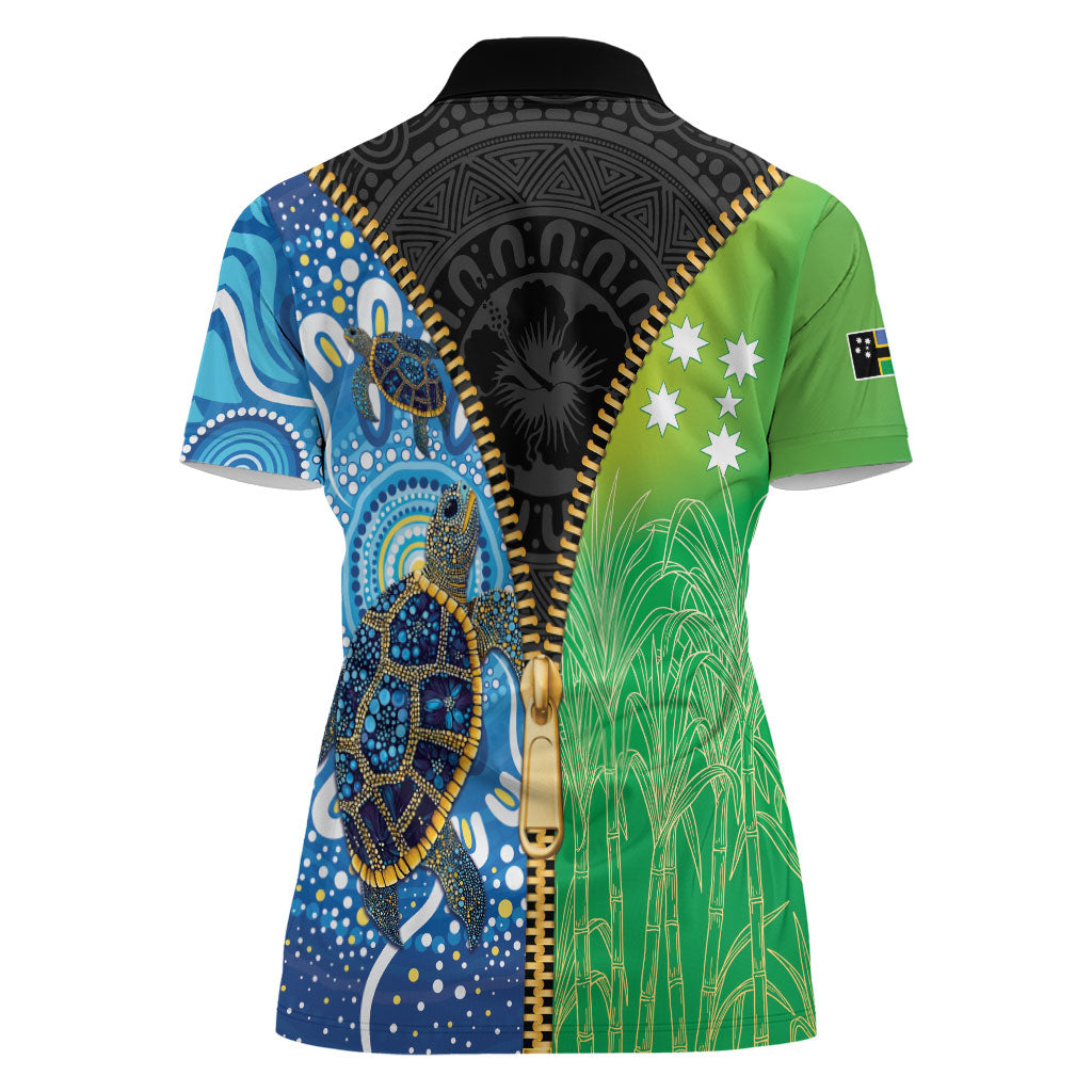 Australian South Sea Islanders National Recognition Day Women Polo Shirt Aussie Sugar Cane Turtle Aboriginal Style