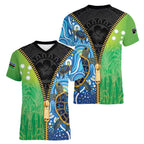 Australian South Sea Islanders National Recognition Day Women V-Neck T-Shirt Aussie Sugar Cane Turtle Aboriginal Style