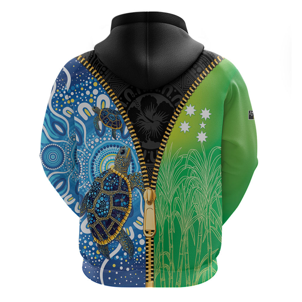 Australian South Sea Islanders National Recognition Day Zip Hoodie Aussie Sugar Cane Turtle Aboriginal Style