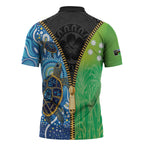 Australian South Sea Islanders National Recognition Day Zipper Polo Shirt Aussie Sugar Cane Turtle Aboriginal Style