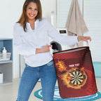 Personalised Darts New Zealand Laundry Basket Silver Fern Red Color