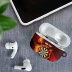 Personalised Darts New Zealand AirPods Case Silver Fern Red Color