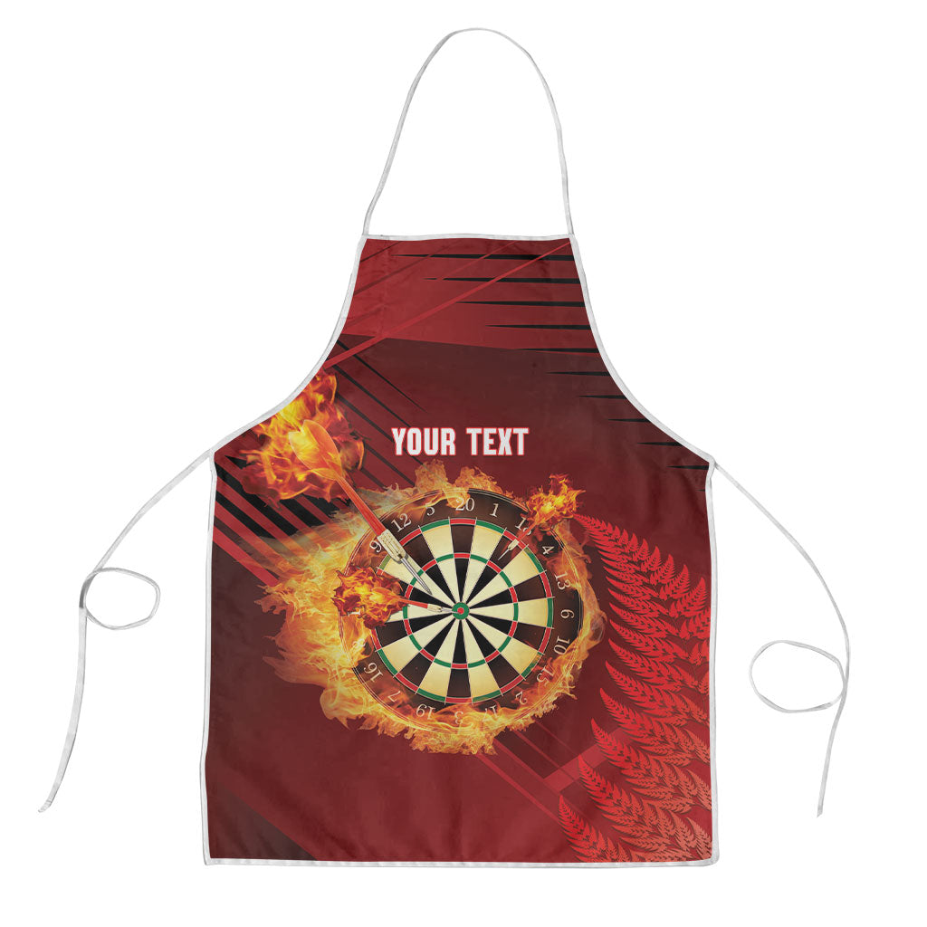 Personalised Darts New Zealand Apron Silver Fern Red Color