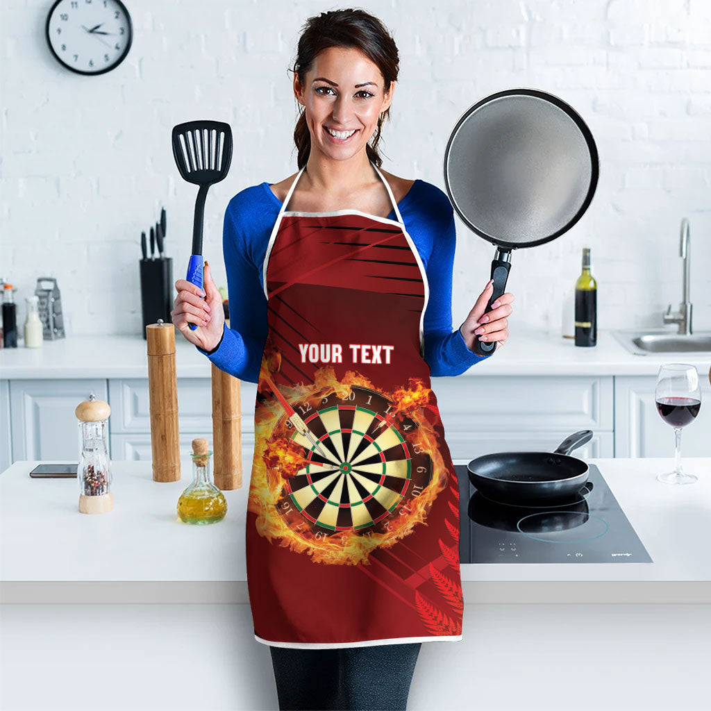 Personalised Darts New Zealand Apron Silver Fern Red Color