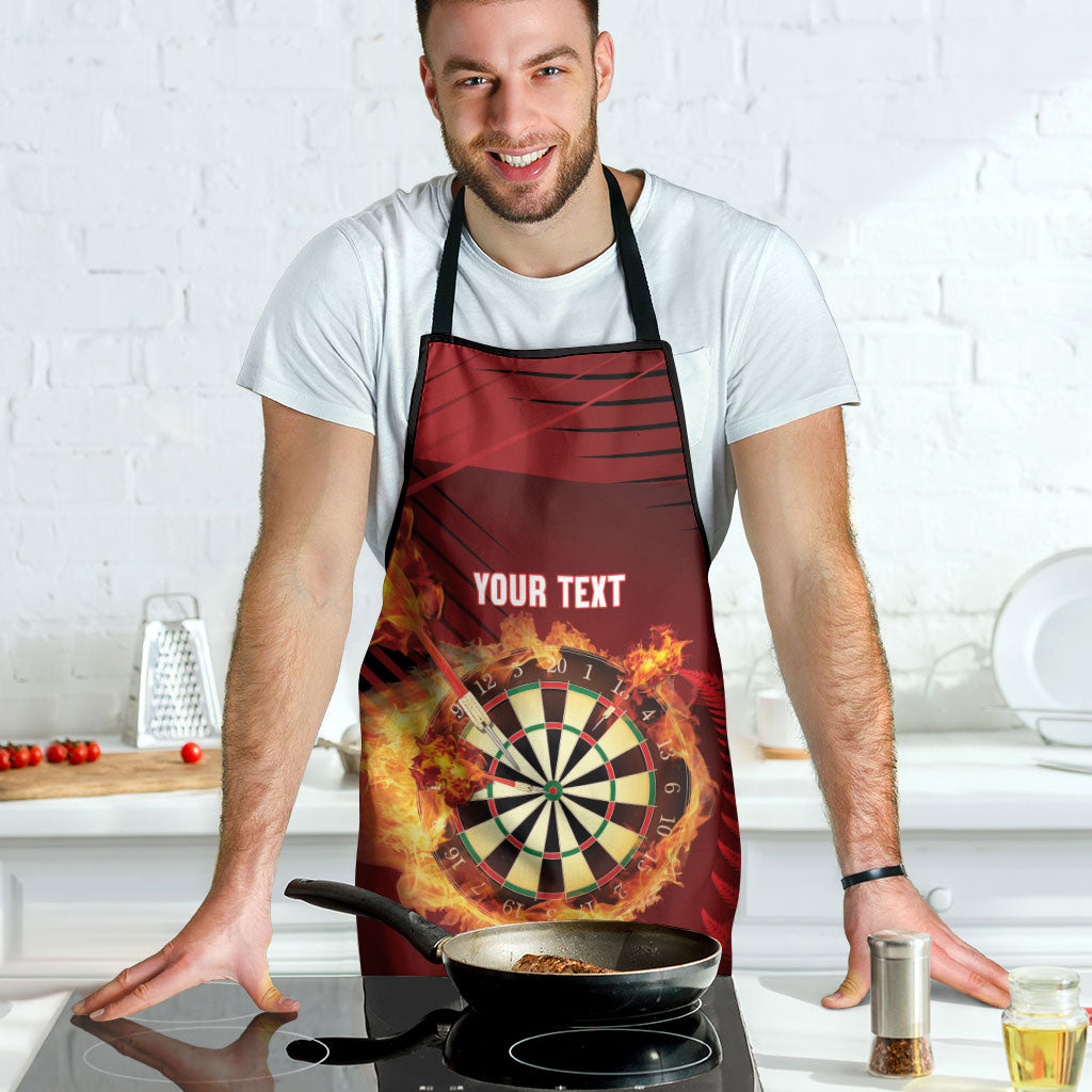 Personalised Darts New Zealand Apron Silver Fern Red Color
