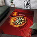 Personalised Darts New Zealand Area Rug Silver Fern Red Color