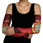 Personalised Darts New Zealand Arm Sleeves Silver Fern Red Color