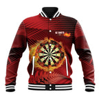 Personalised Darts New Zealand Baseball Jacket Silver Fern Red Color