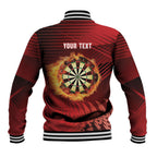 Personalised Darts New Zealand Baseball Jacket Silver Fern Red Color