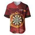 Personalised Darts New Zealand Baseball Jersey Silver Fern Red Color