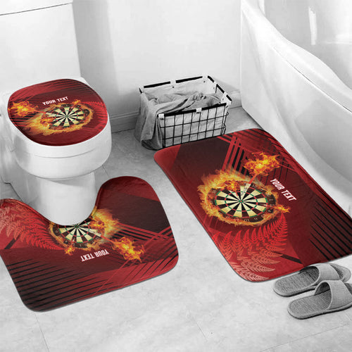 Personalised Darts New Zealand Bathroom Set Silver Fern Red Color