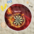 Personalised Darts New Zealand Beach Blanket Silver Fern Red Color