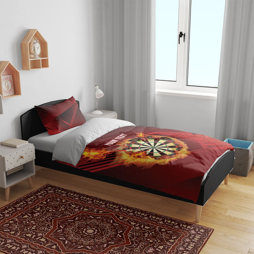 Personalised Darts New Zealand Bedding Set Silver Fern Red Color