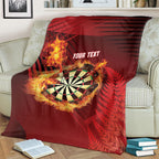 Personalised Darts New Zealand Blanket Silver Fern Red Color
