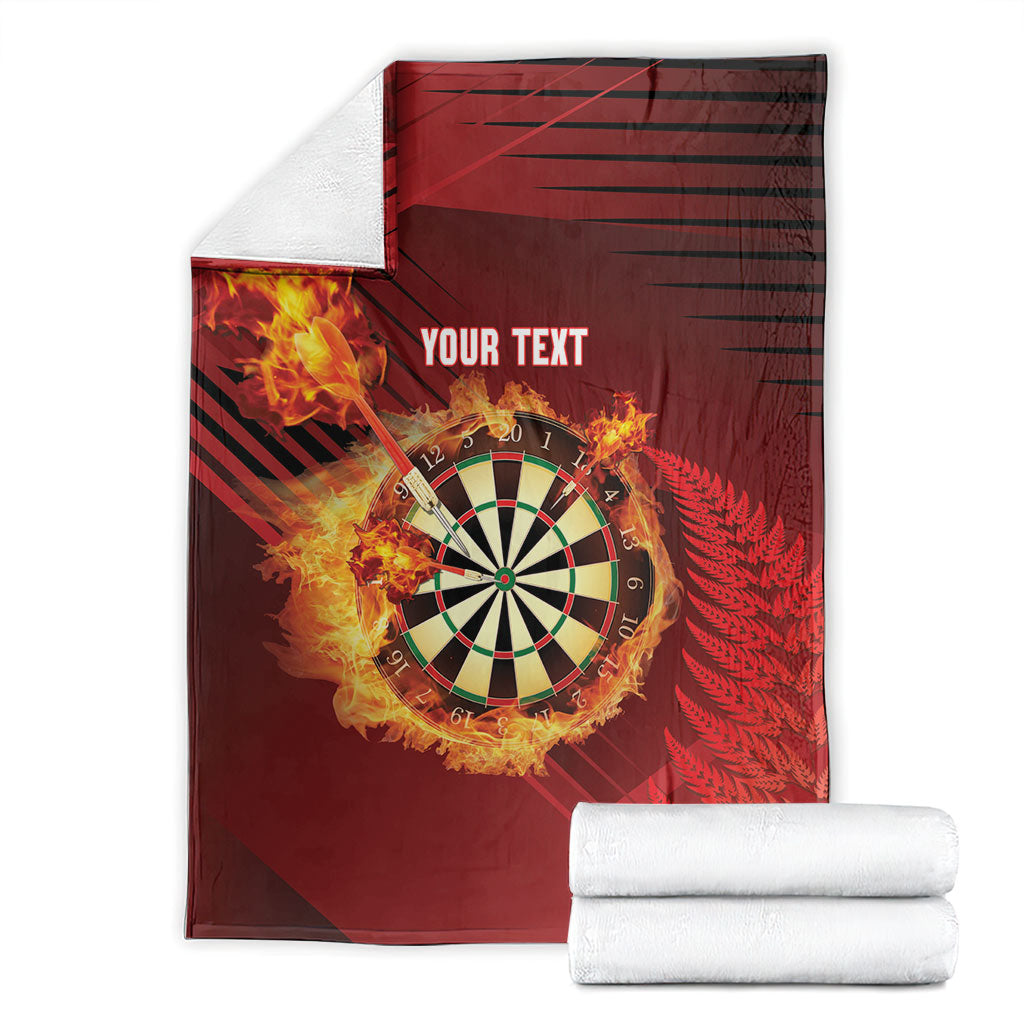 Personalised Darts New Zealand Blanket Silver Fern Red Color