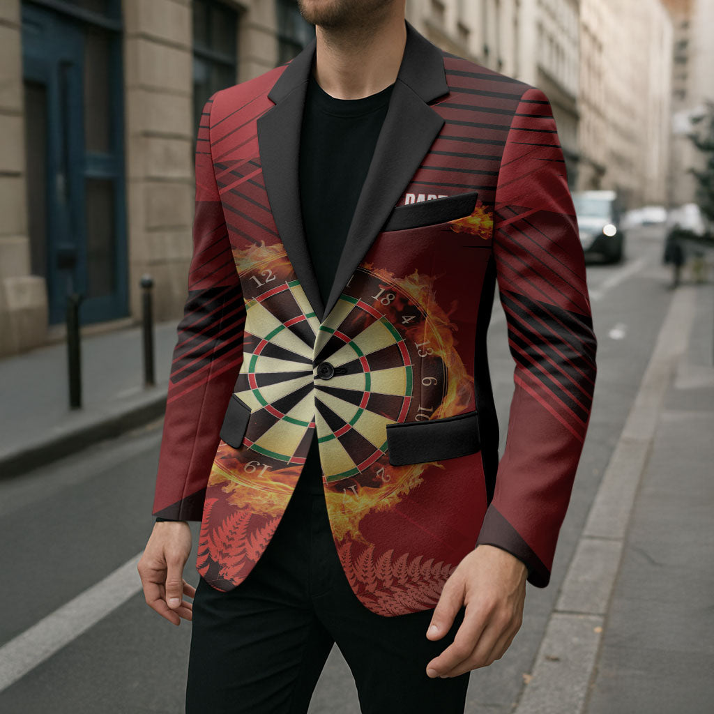 Personalised Darts New Zealand Blazer Silver Fern Red Color