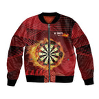 Personalised Darts New Zealand Bomber Jacket Silver Fern Red Color