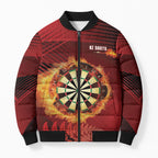 Personalised Darts New Zealand Bomber Puffer Jacket Silver Fern Red Color