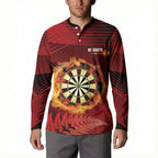 Personalised Darts New Zealand Button Sweatshirt Silver Fern Red Color