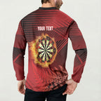 Personalised Darts New Zealand Button Sweatshirt Silver Fern Red Color
