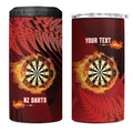 Personalised Darts New Zealand 4 in 1 Can Cooler Tumbler Silver Fern Red Color