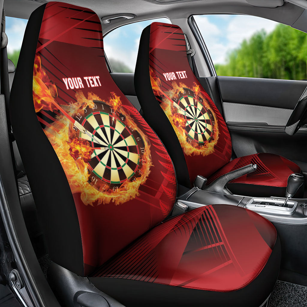 Personalised Darts New Zealand Car Seat Cover Silver Fern Red Color