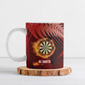 Personalised Darts New Zealand Ceramic Mug Silver Fern Red Color