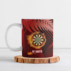 Personalised Darts New Zealand Ceramic Mug Silver Fern Red Color