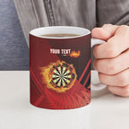 Personalised Darts New Zealand Ceramic Mug Silver Fern Red Color