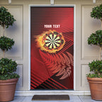 Personalised Darts New Zealand Door Cover Silver Fern Red Color