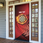 Personalised Darts New Zealand Door Cover Silver Fern Red Color