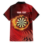 Personalised Darts New Zealand Family Matching Mermaid Dress and Hawaiian Shirt Silver Fern Red Color