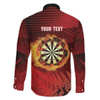 Personalised Darts New Zealand Family Matching Off Shoulder Maxi Dress and Hawaiian Shirt Silver Fern Red Color