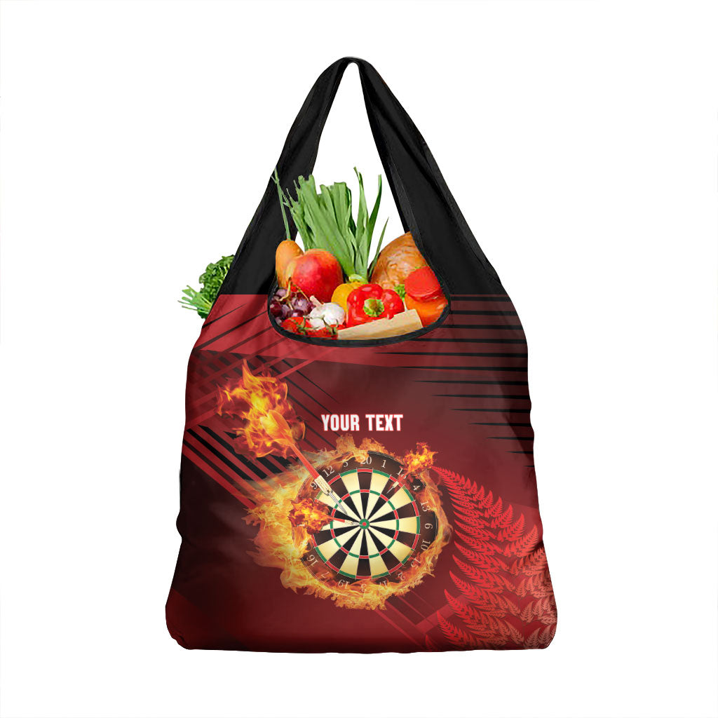 Personalised Darts New Zealand Grocery Bag Silver Fern Red Color