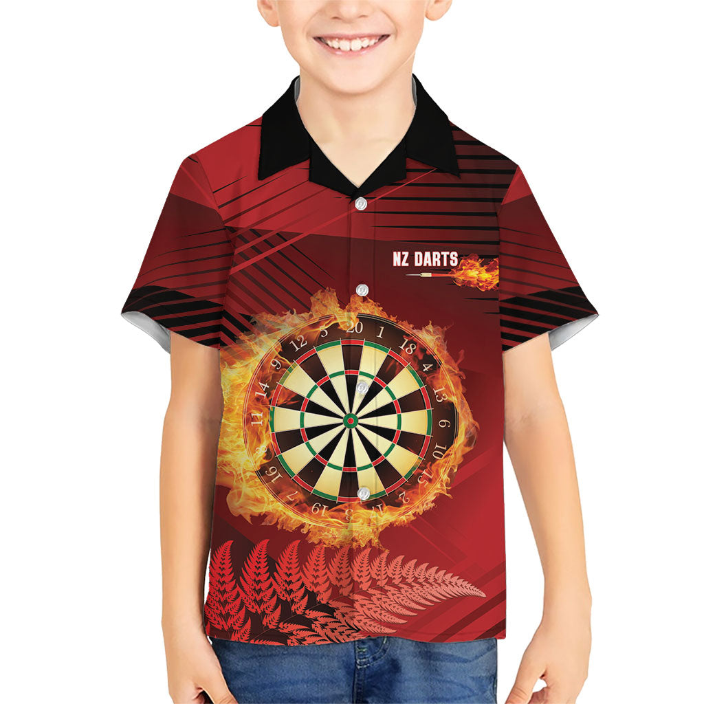 Personalised Darts New Zealand Hawaiian Shirt Silver Fern Red Color