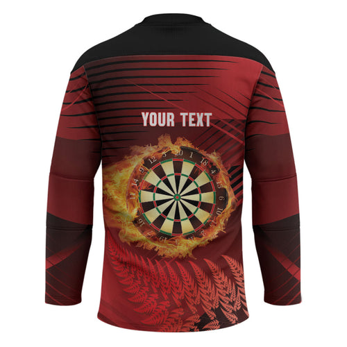 Personalised Darts New Zealand Hockey Jersey Silver Fern Red Color