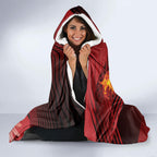 Personalised Darts New Zealand Hooded Blanket Silver Fern Red Color