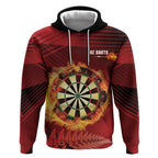 Personalised Darts New Zealand Hoodie Silver Fern Red Color