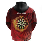 Personalised Darts New Zealand Hoodie Silver Fern Red Color