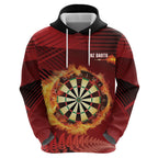 Personalised Darts New Zealand Hoodie Silver Fern Red Color