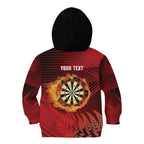 Personalised Darts New Zealand Kid Hoodie Silver Fern Red Color