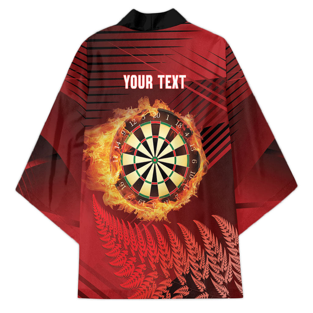 Personalised Darts New Zealand Kimono Silver Fern Red Color